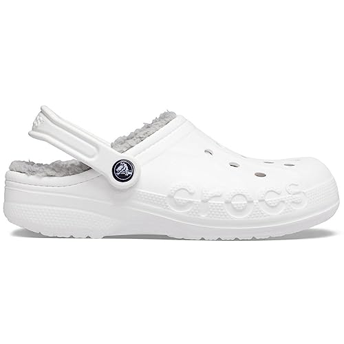 Crocs Baya Lined Clog White/Light Grey Men's 7, Women's 9 Medium