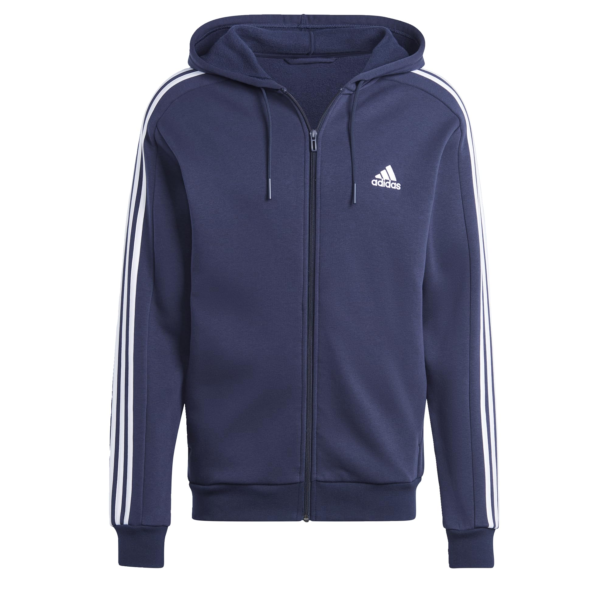 adidas mens Essentials 3-stripes Fleece Full Zip Hoodie