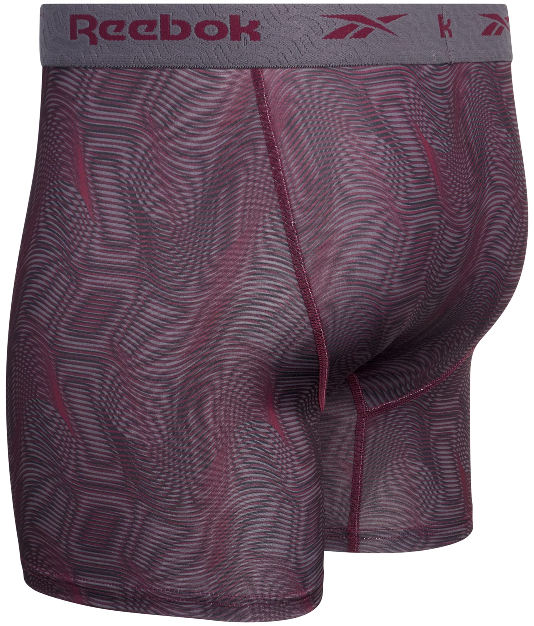 Reebok Mens Boxer Briefs - 4 Pack Stretch Performance Moisture Wicking Mens Underwear Boxers with Contour Pouch (Sizes: S-XL)