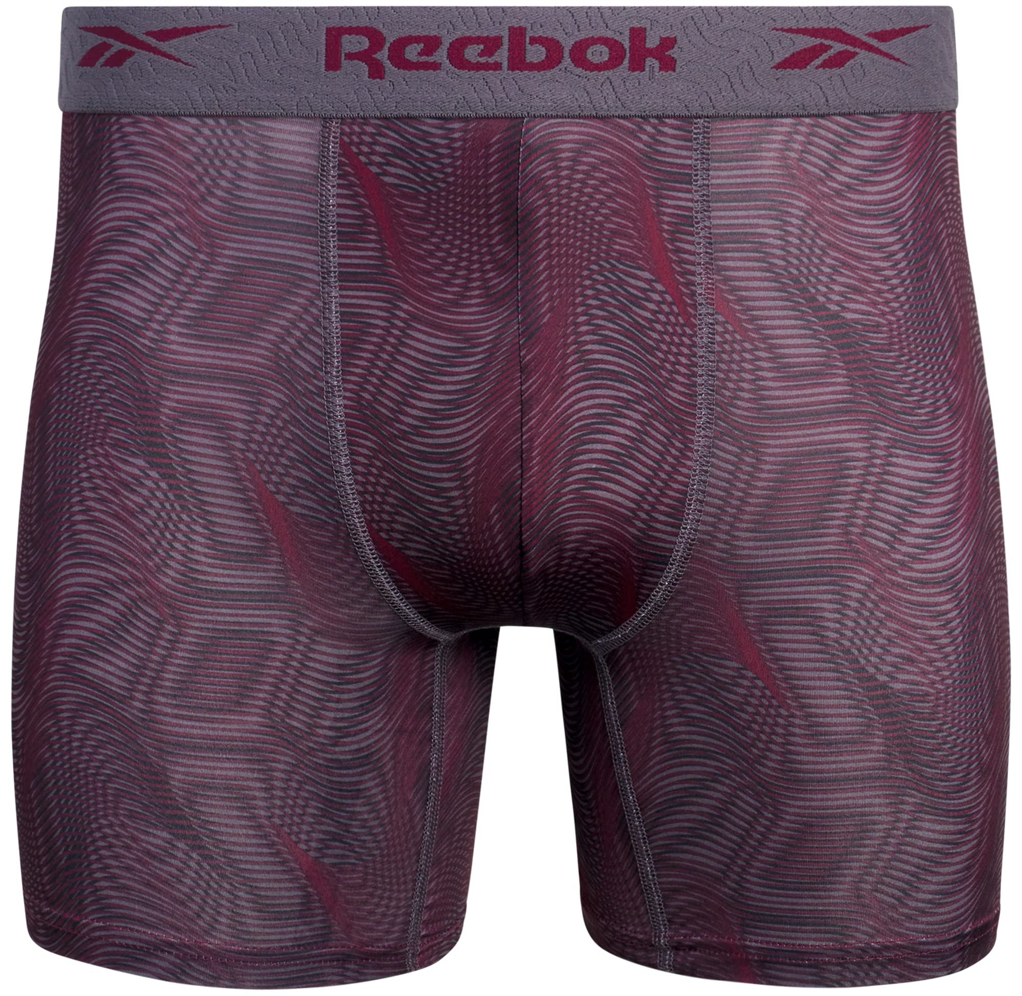 Reebok Mens Boxer Briefs - 4 Pack Stretch Performance Moisture Wicking Mens Underwear Boxers with Contour Pouch (Sizes: S-XL)