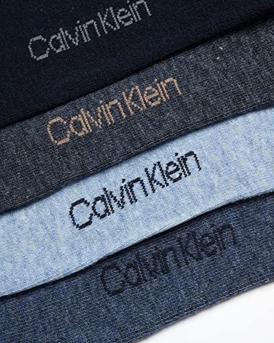Calvin Klein Men's Crew Socks - 4 Pack Lightweight Combed Cotton Blend Dress Socks - Breathable Socks for Men (7-12)
