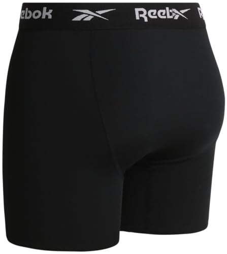 Reebok Mens Boxer Briefs - 4 Pack Stretch Performance Moisture Wicking Mens Underwear Boxers with Contour Pouch (Sizes: S-XL)