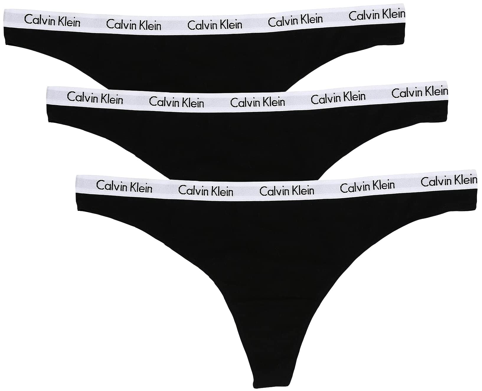 Calvin Klein Women's Carousel Logo Cotton Stretch Thong Panties, 3 Pack