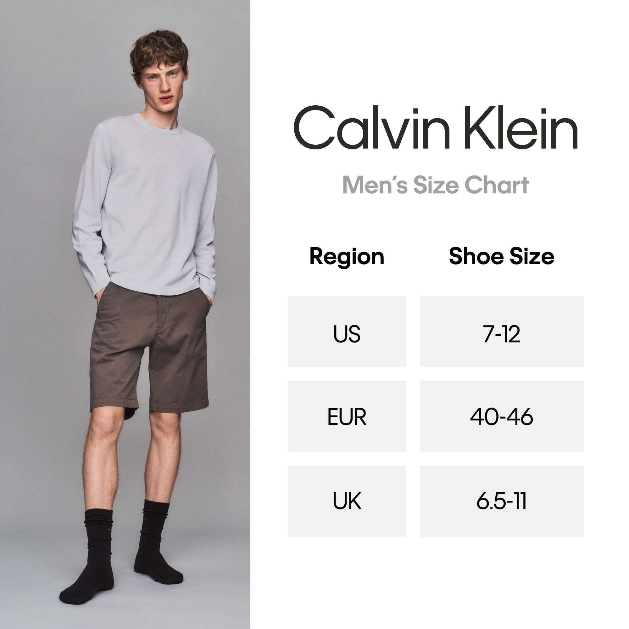 Calvin Klein Men's Crew Socks - 4 Pack Lightweight Combed Cotton Blend Dress Socks - Breathable Socks for Men (7-12)