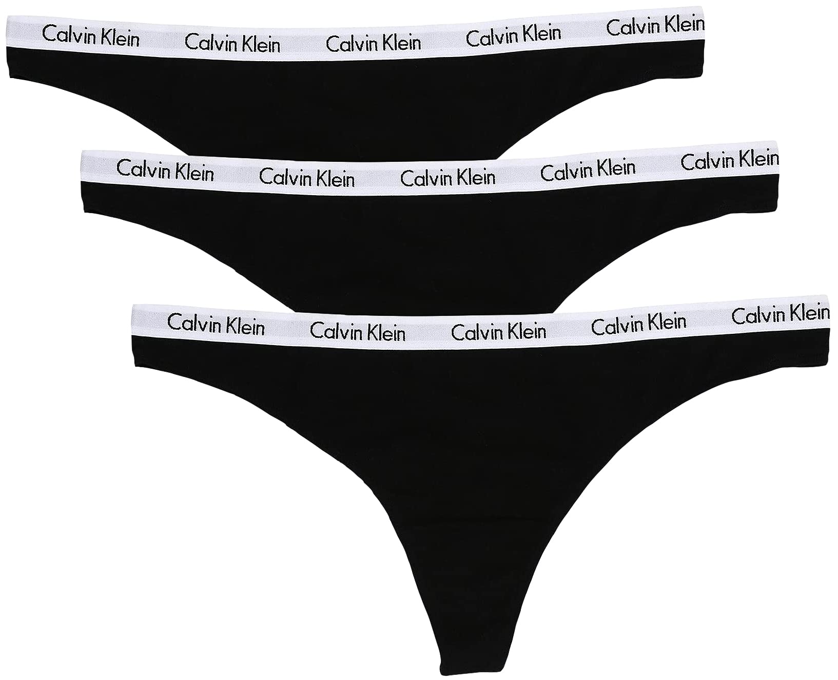 Calvin Klein Underwear Women's Carousel, Multipack 3 Pack Thong, Black/Black/Black, X-Large