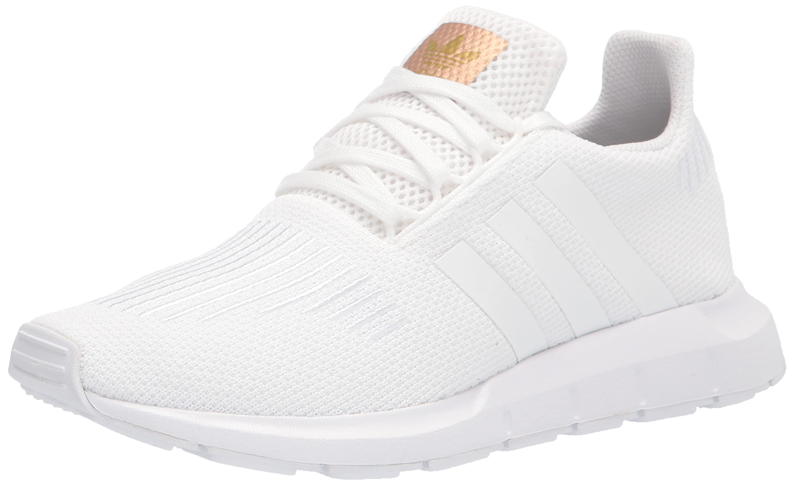 adidas Women's Swift Run Shoes, White/White/Copper Metallic, 6
