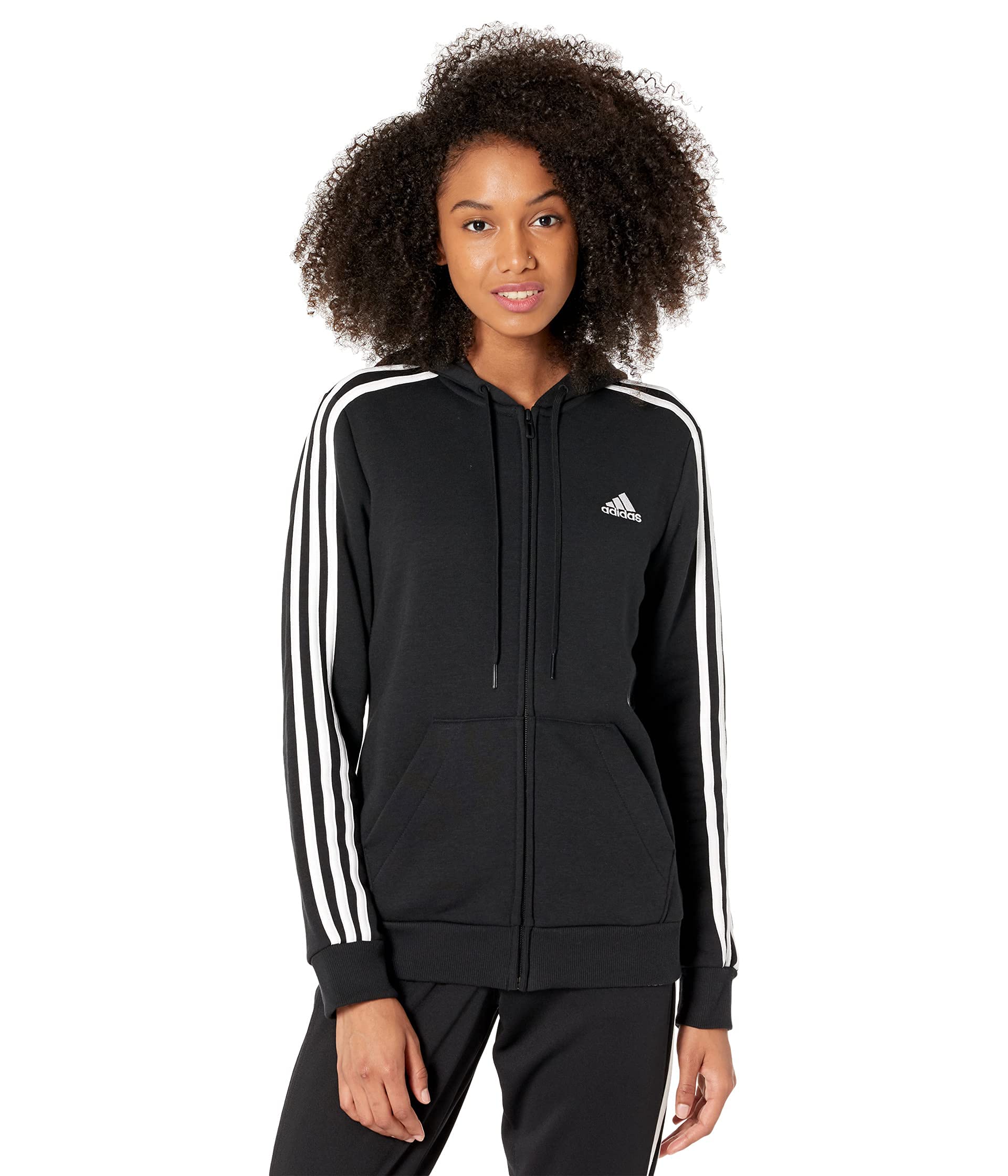 adidas Women's Essentials Fleece 3-Stripes Full-Zip Hoodie
