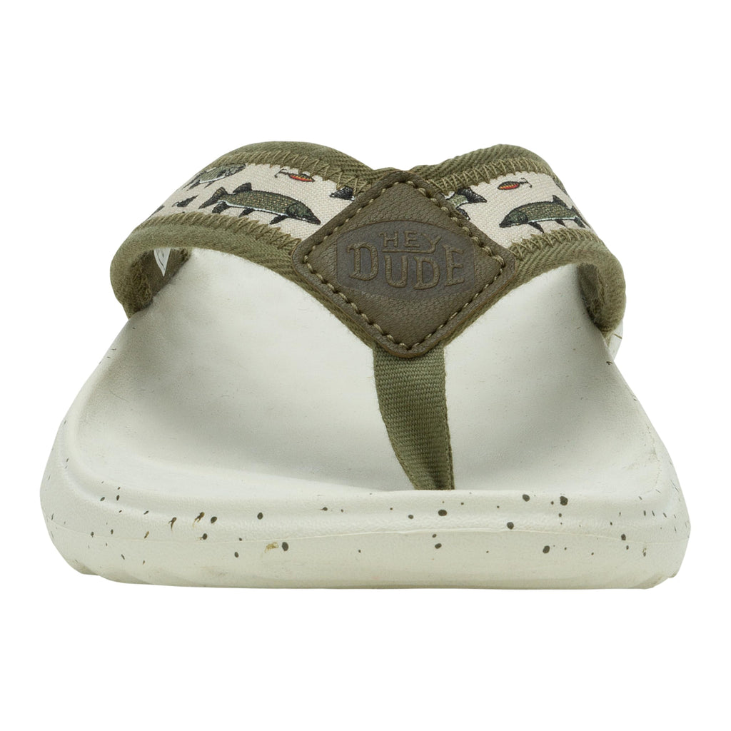 Hey Dude Men's Myers Flip Classic Black/Black | Men's Shoes | Men Slip-on Sandals | Comfortable & Light-Weight