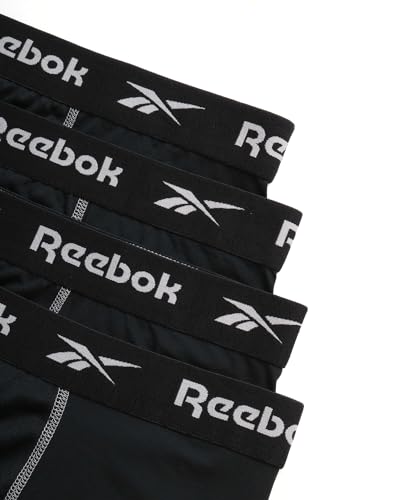 Reebok Mens Boxer Briefs - 4 Pack Stretch Performance Moisture Wicking Mens Underwear Boxers with Contour Pouch (Sizes: S-XL)