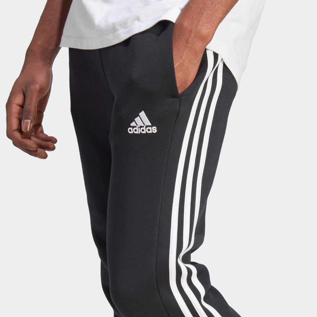 adidas Men's Essentials 3-Stripes Fleece Tapered Cuff Pants