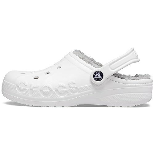Crocs Baya Lined Clog White/Light Grey Men's 7, Women's 9 Medium