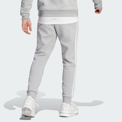 adidas Men's Essentials 3-Stripes Fleece Tapered Cuff Pants