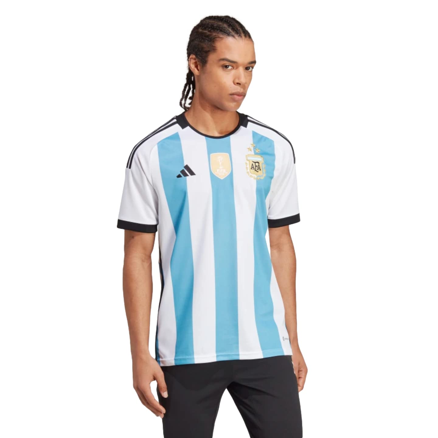 adidas Men's Soccer Argentina 3-Star Winners Home Jersey - Dress Like a Champion with Comfortable Fabric