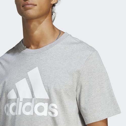 adidas Mens 3S Sj Crew Neck Short Sleeve Casual Tops Casual - Grey