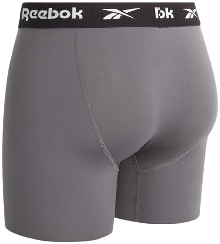 Reebok Mens Boxer Briefs - 4 Pack Stretch Performance Moisture Wicking Mens Underwear Boxers with Contour Pouch (Sizes: S-XL)