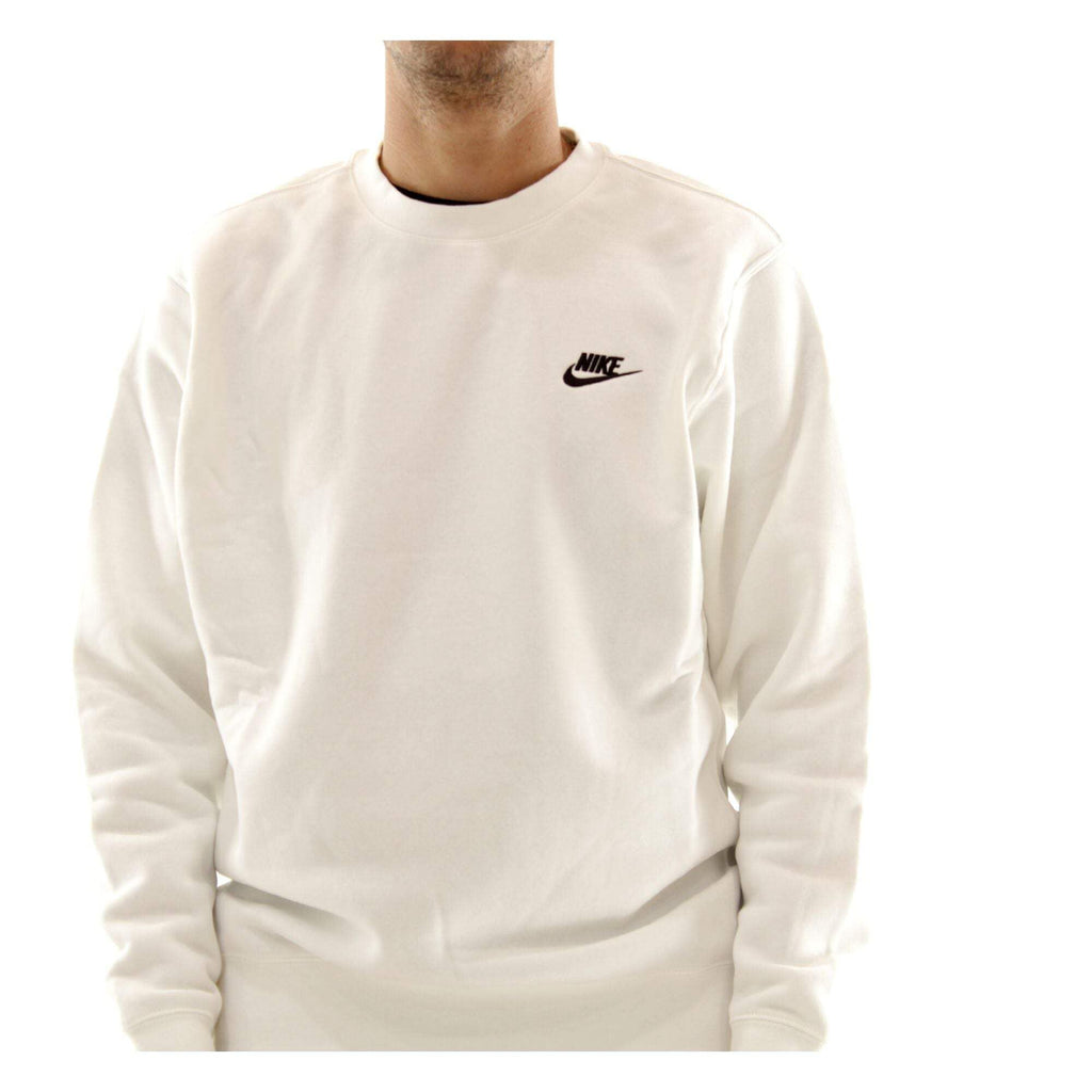 NIKE Men's Nsw Club Crew, White/Black, Large