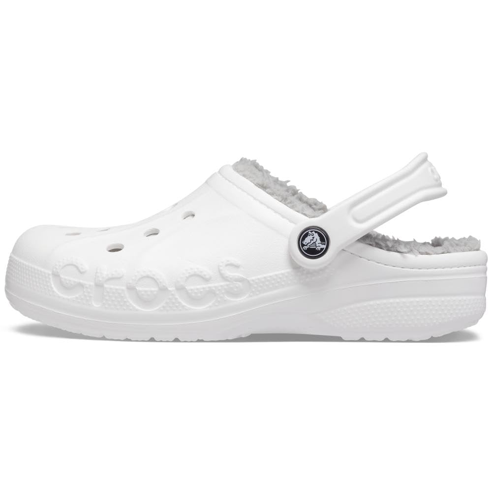 Crocs Baya Lined Clog White/Light Grey Men's 9, Women's 11 Medium