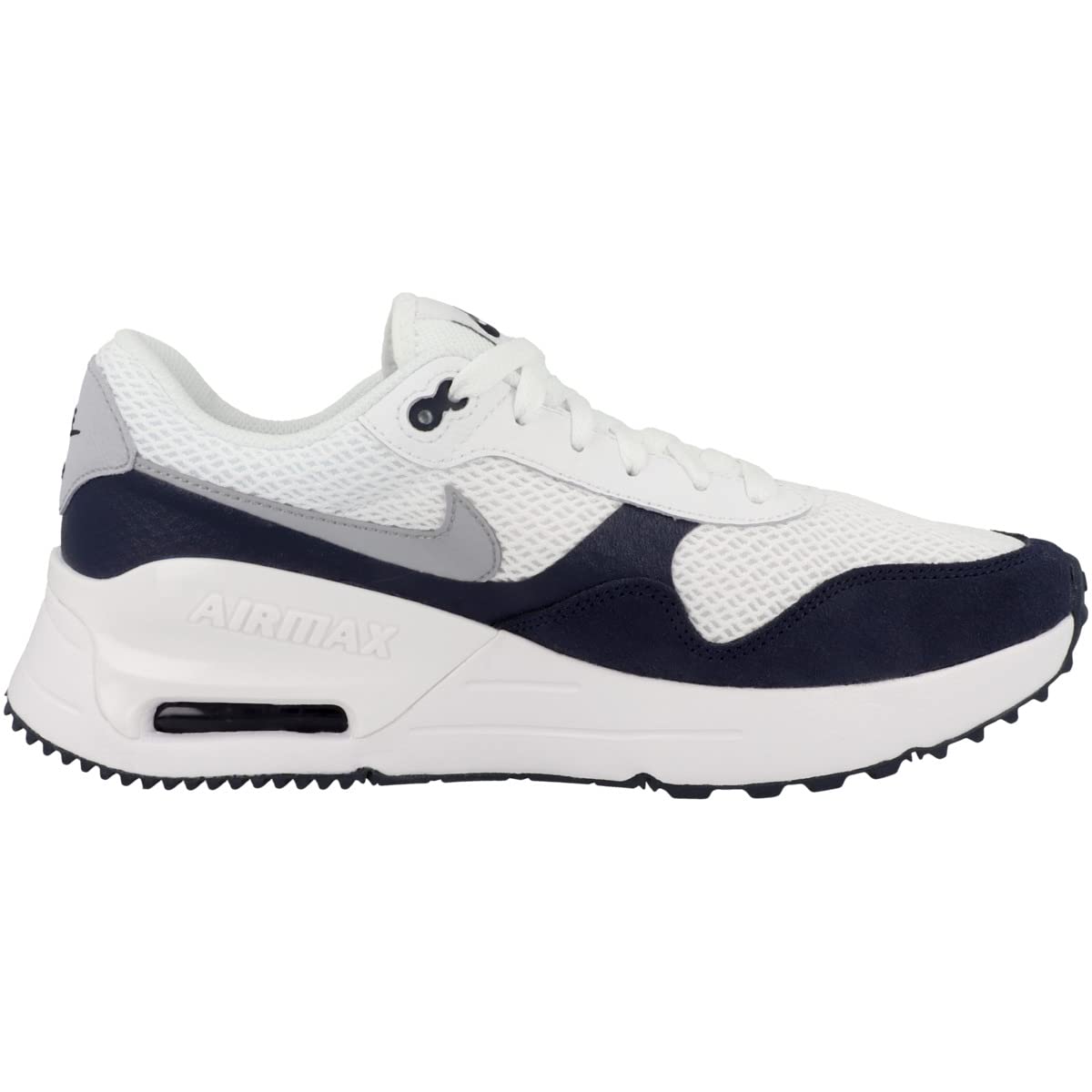 Nike Men's Air Max SYSTM Running Shoes, White/Wolf Grey-Obsidian, 8.5 M US