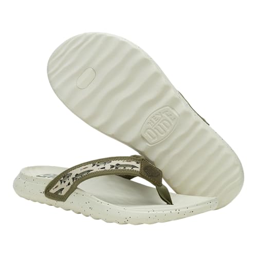 Hey Dude Men's Myers Flip Classic Black/Black | Men's Shoes | Men Slip-on Sandals | Comfortable & Light-Weight