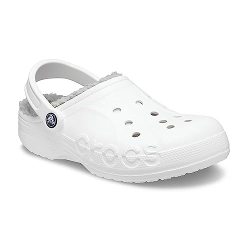 Crocs Baya Lined Clog White/Light Grey Men's 7, Women's 9 Medium