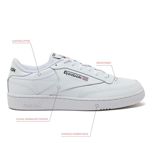 Reebok Men's Club C 85 Tennis Shoes, Casual Fashion White Sneakers