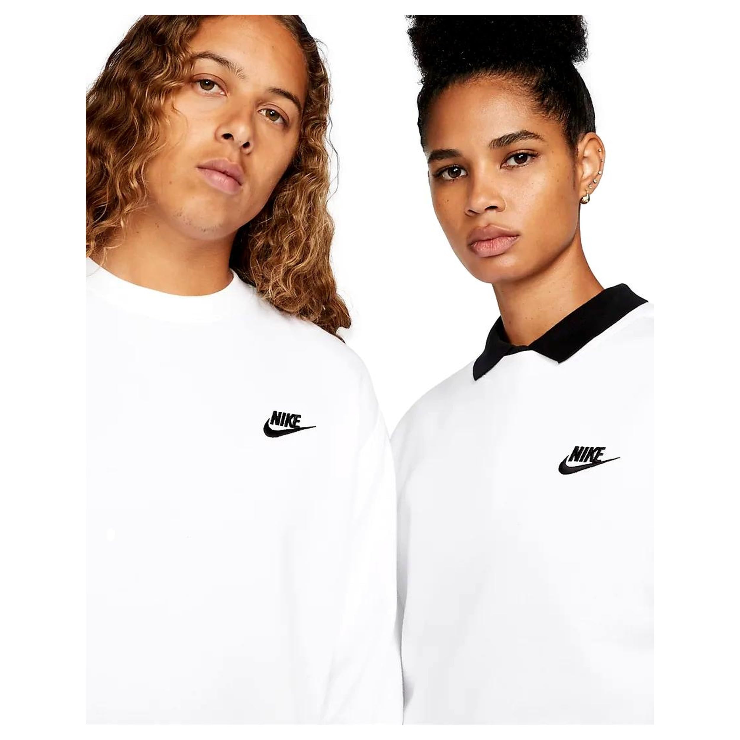 NIKE Men's Nsw Club Crew, White/Black, Small