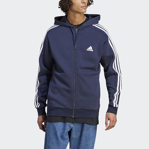 adidas mens Essentials 3-stripes Fleece Full Zip Hoodie