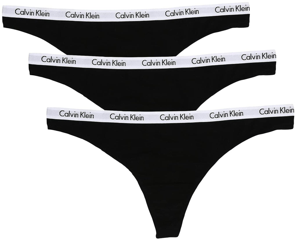 Calvin Klein Women's Carousel Logo Cotton Stretch Thong Panties, 3 Pack