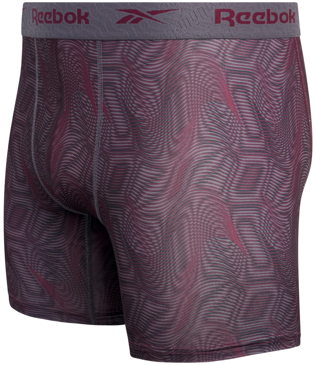Reebok Mens Boxer Briefs - 4 Pack Stretch Performance Moisture Wicking Mens Underwear Boxers with Contour Pouch (Sizes: S-XL)