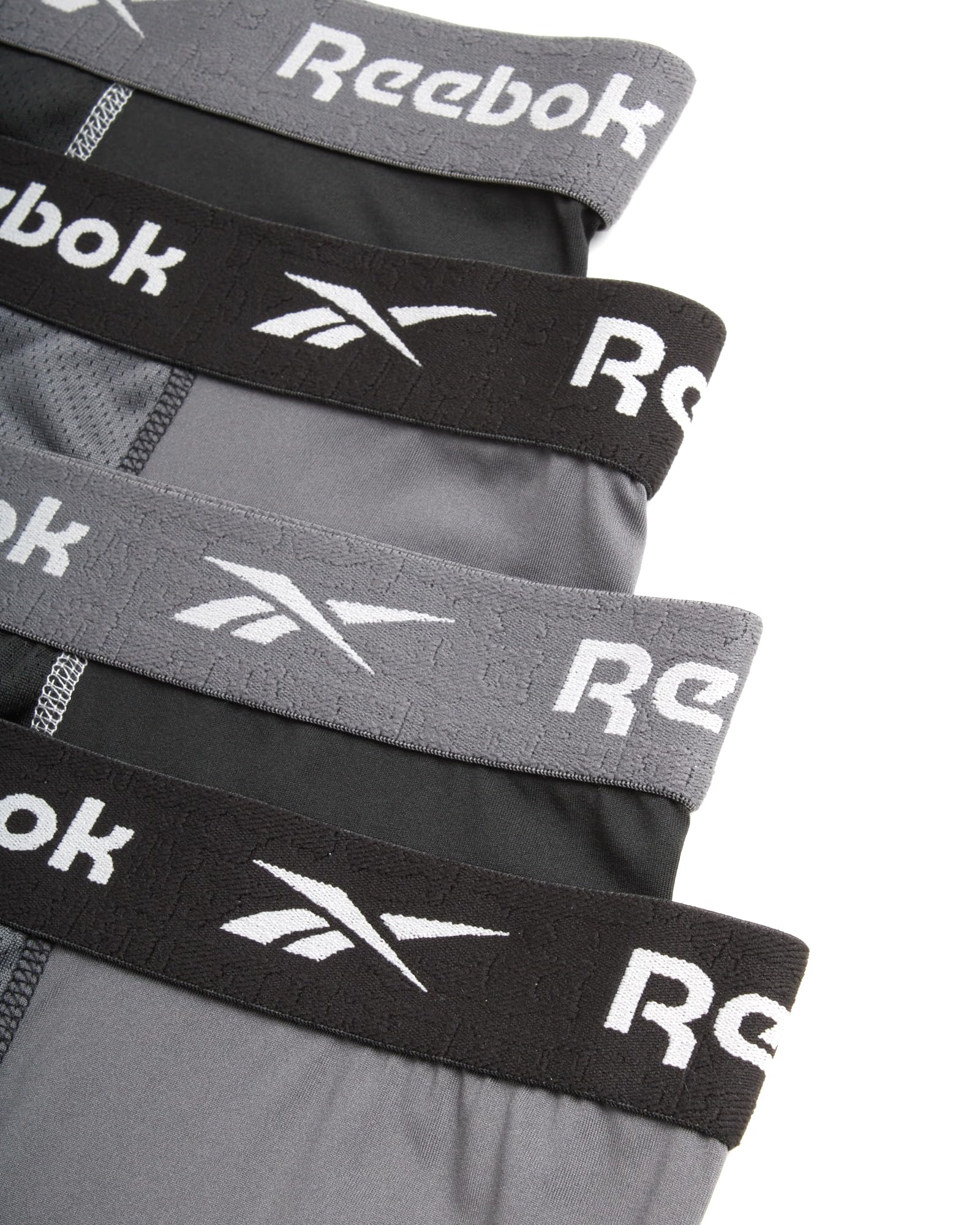Reebok Mens Boxer Briefs - 4 Pack Stretch Performance Moisture Wicking Mens Underwear Boxers with Contour Pouch (Sizes: S-XL)