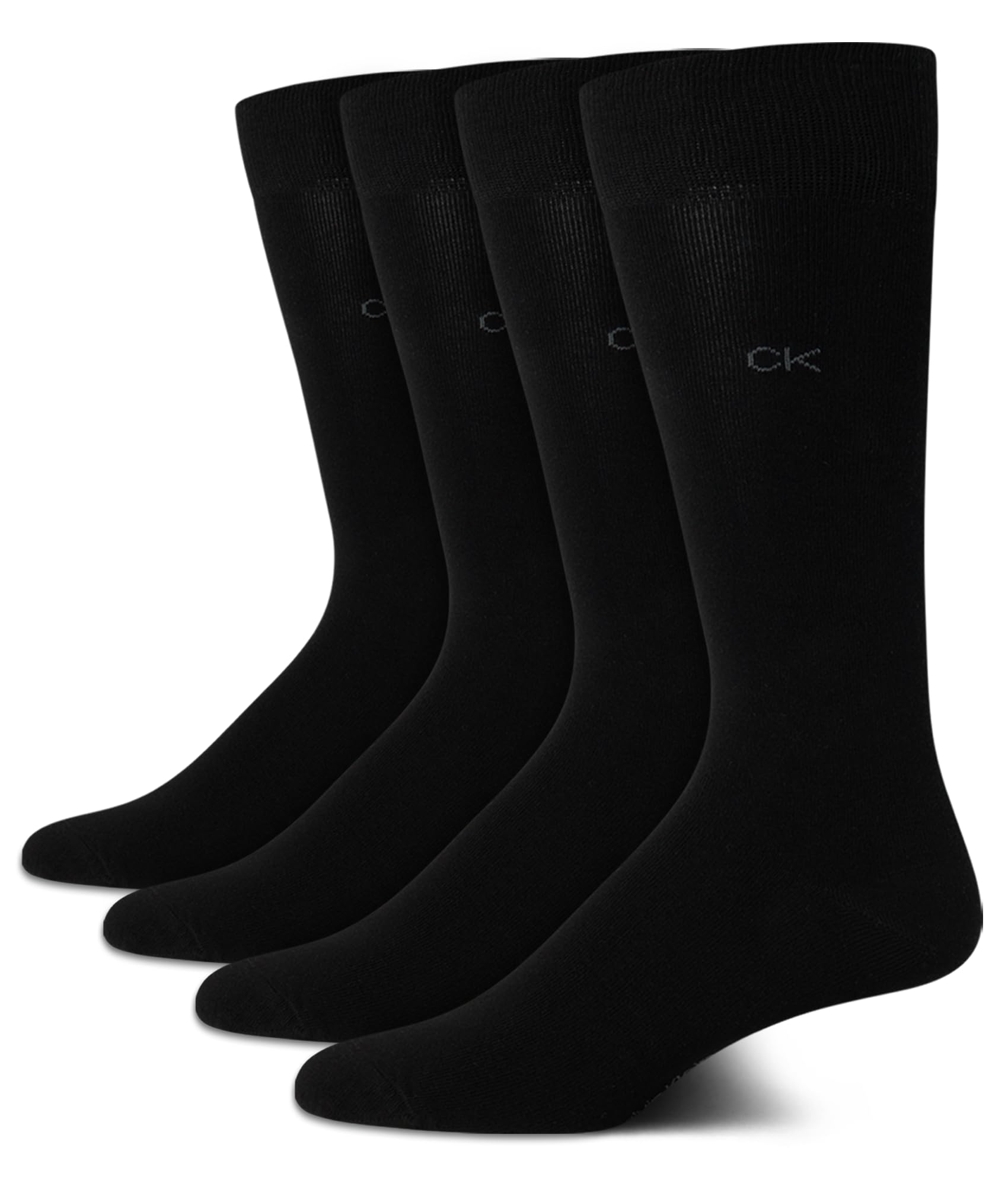 Calvin Klein Men's Crew Socks - 4 Pack Lightweight Combed Cotton Blend Dress Socks - Breathable Socks for Men (7-12)