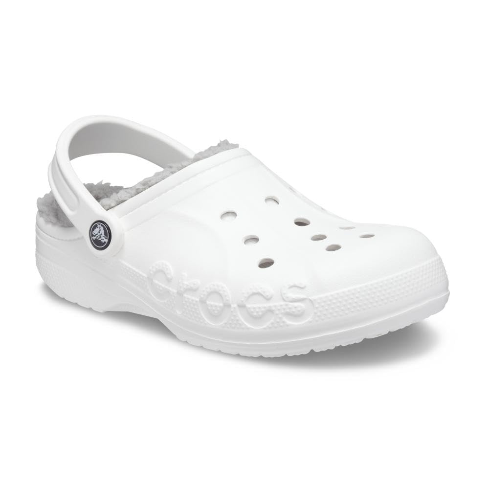 Crocs Baya Lined Clog White/Light Grey Men's 9, Women's 11 Medium