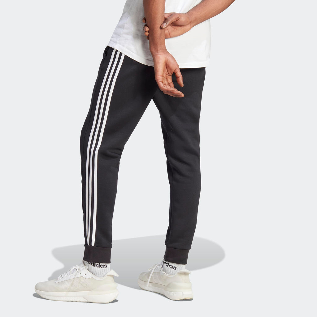 adidas Men's Essentials 3-Stripes Fleece Tapered Cuff Pants
