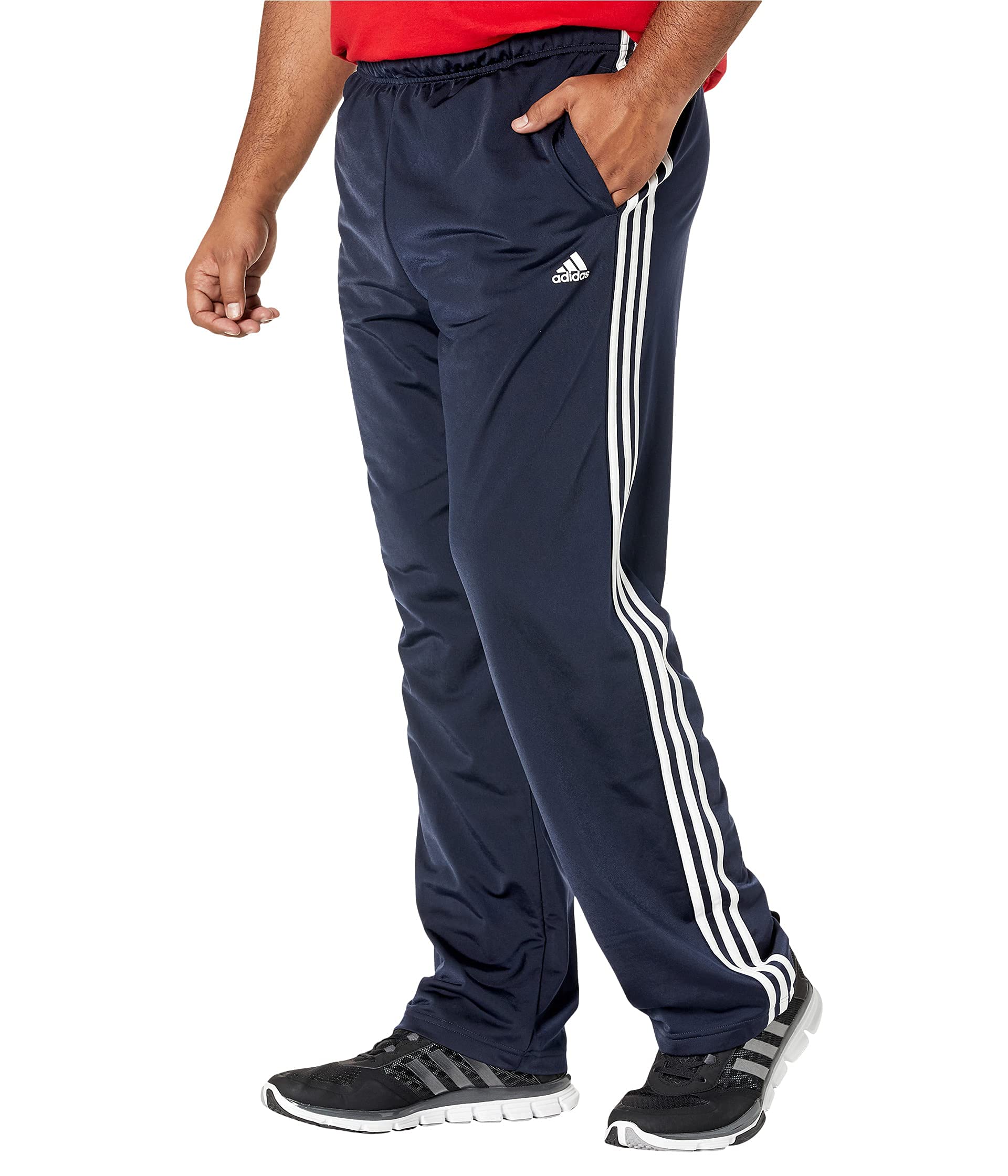 adidas Men's Essentials Warm-up Open Hem 3-stripes Tracksuit Bottoms